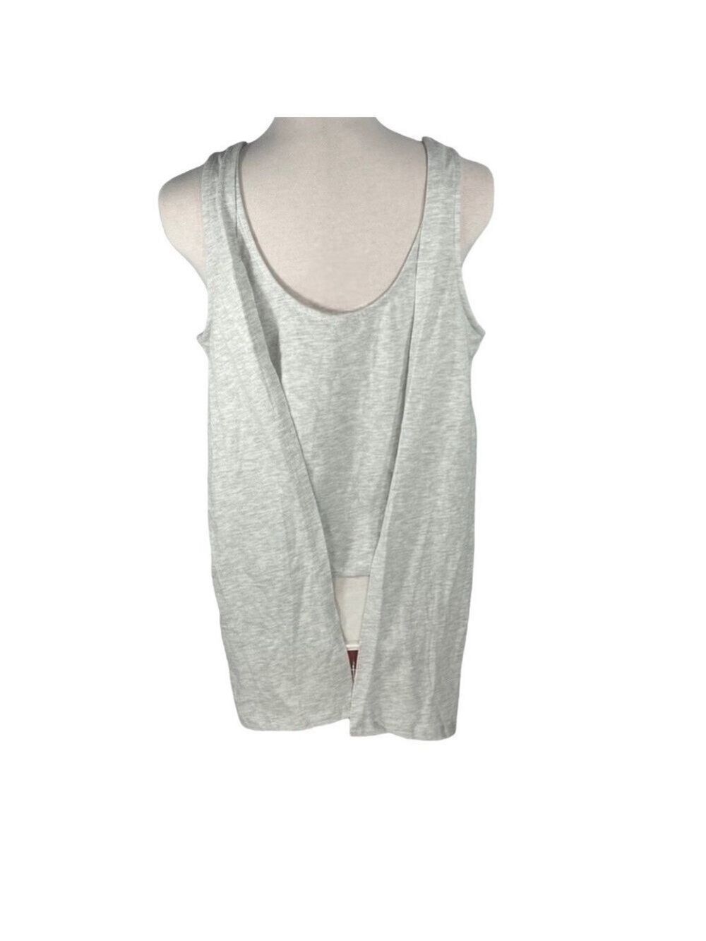 đť…şTOPSHOP Cropped Tank Top Ballet Wrap Gray Knitted Scoop Neck Size XS - Picture 5 of 13
